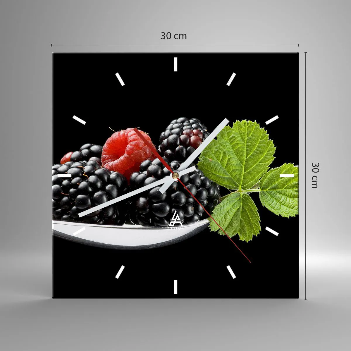 Ceas de perete - Ceas pe sticlă - Gustul prospețimii - 30x30 cm