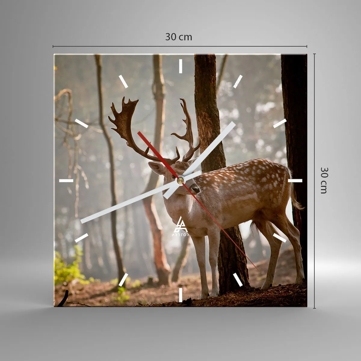 Väggklocka - Klocka på glas - Ungdomens ljus - 30x30 cm