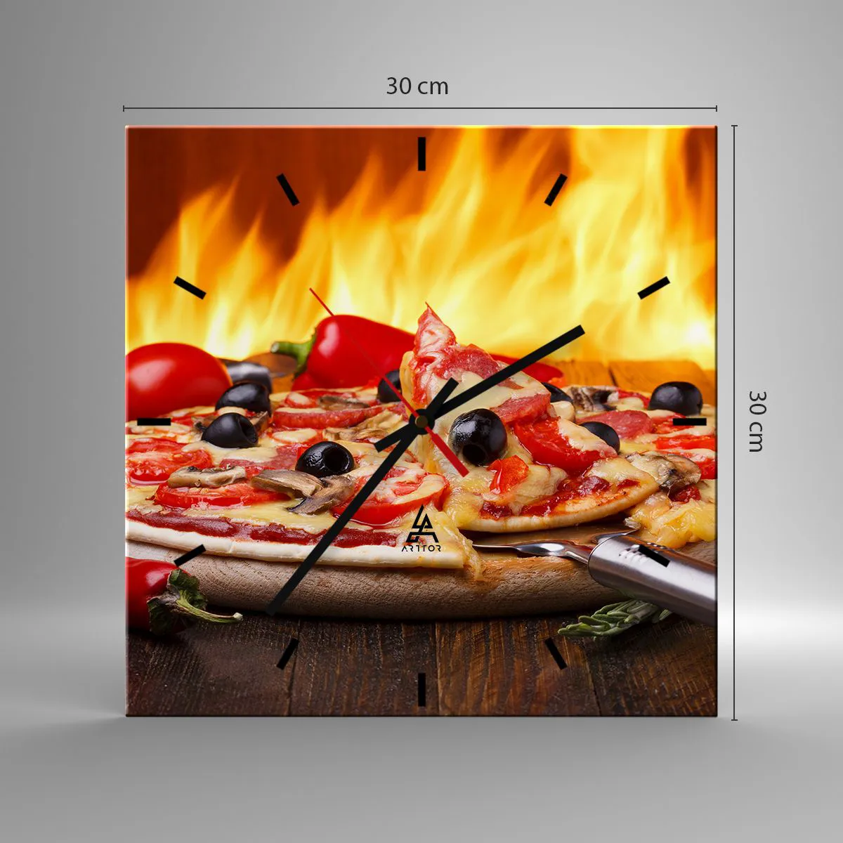 Ceas de perete - Ceas pe sticlă - From Italy with love - 30x30 cm