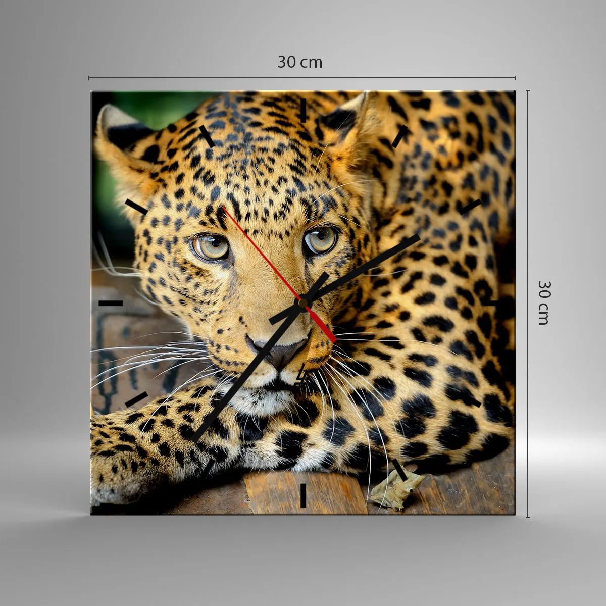 Wall clock - Clock on glass - Don't be Shy, Come Closer - 30x30 cm