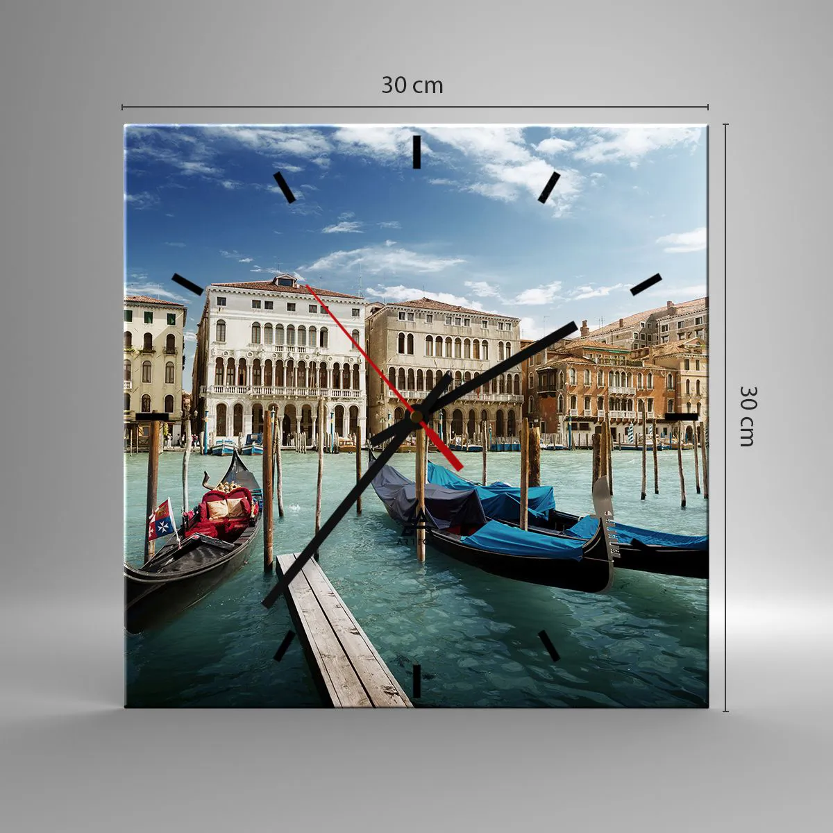 Wandklok - Klok - Paleizen in het blauw - 30x30 cm