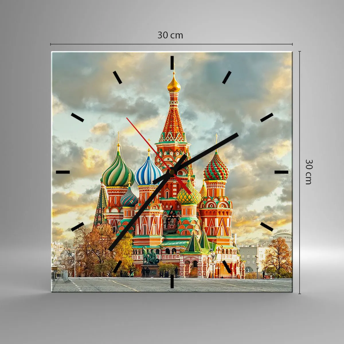 Horloge murale - Pendule murale - Une cathédrale colorée avec des dômes caractéristiques - 30x30cm - Même Disney ne l'aurait pas proposé - Décoration murale moderne pour le salon et la chambre ARTTOR