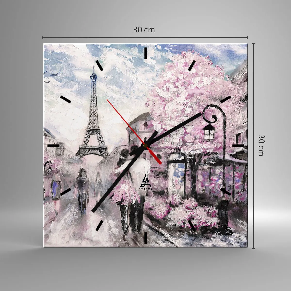 Wall clock - Clock on glass - If You Were To Fall In Love - 30x30 cm