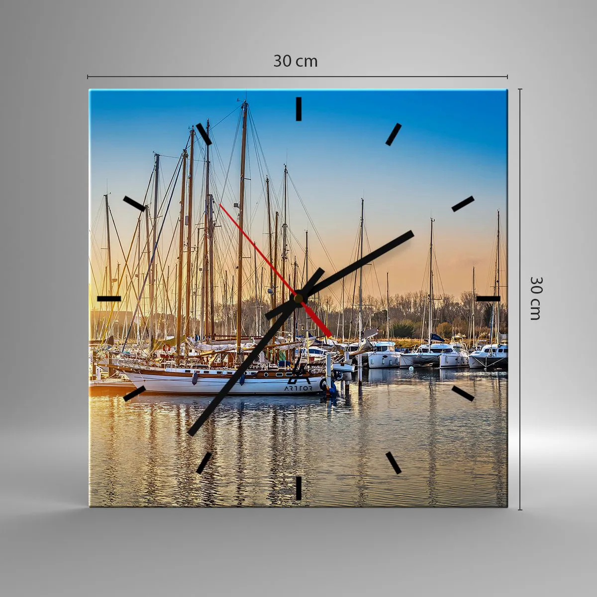 Ceas de perete - Ceas pe sticlă - Vântul trebuie să doarmă și el - 30x30 cm