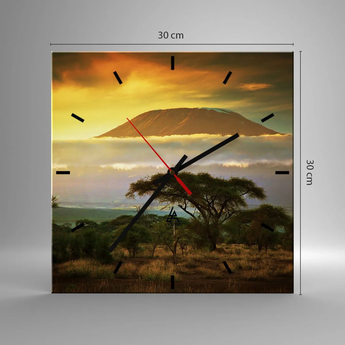 Ceas de perete - Ceas pe sticlă - Visul unui călător - 30x30 cm