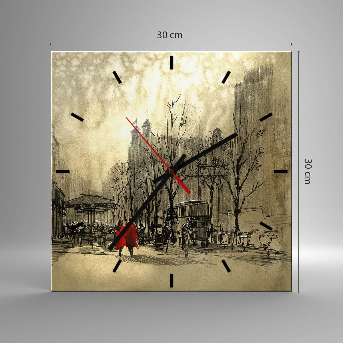 Falióra, Óra - Egy randevú a londoni ködben - 30x30 cm