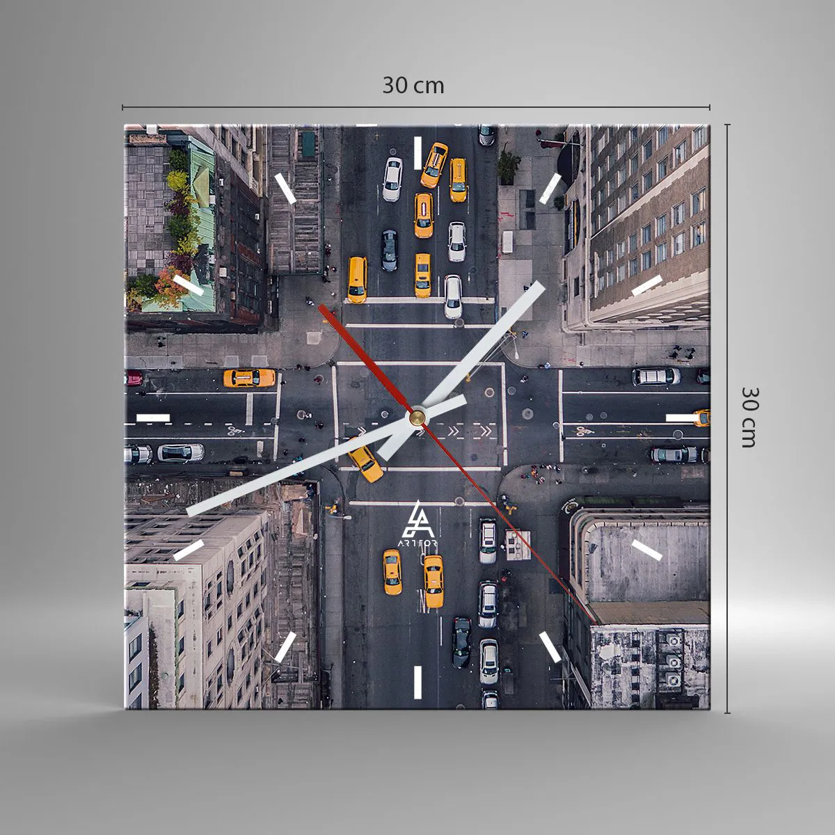 Wall clock - Clock on glass - Simple Choice - 30x30 cm