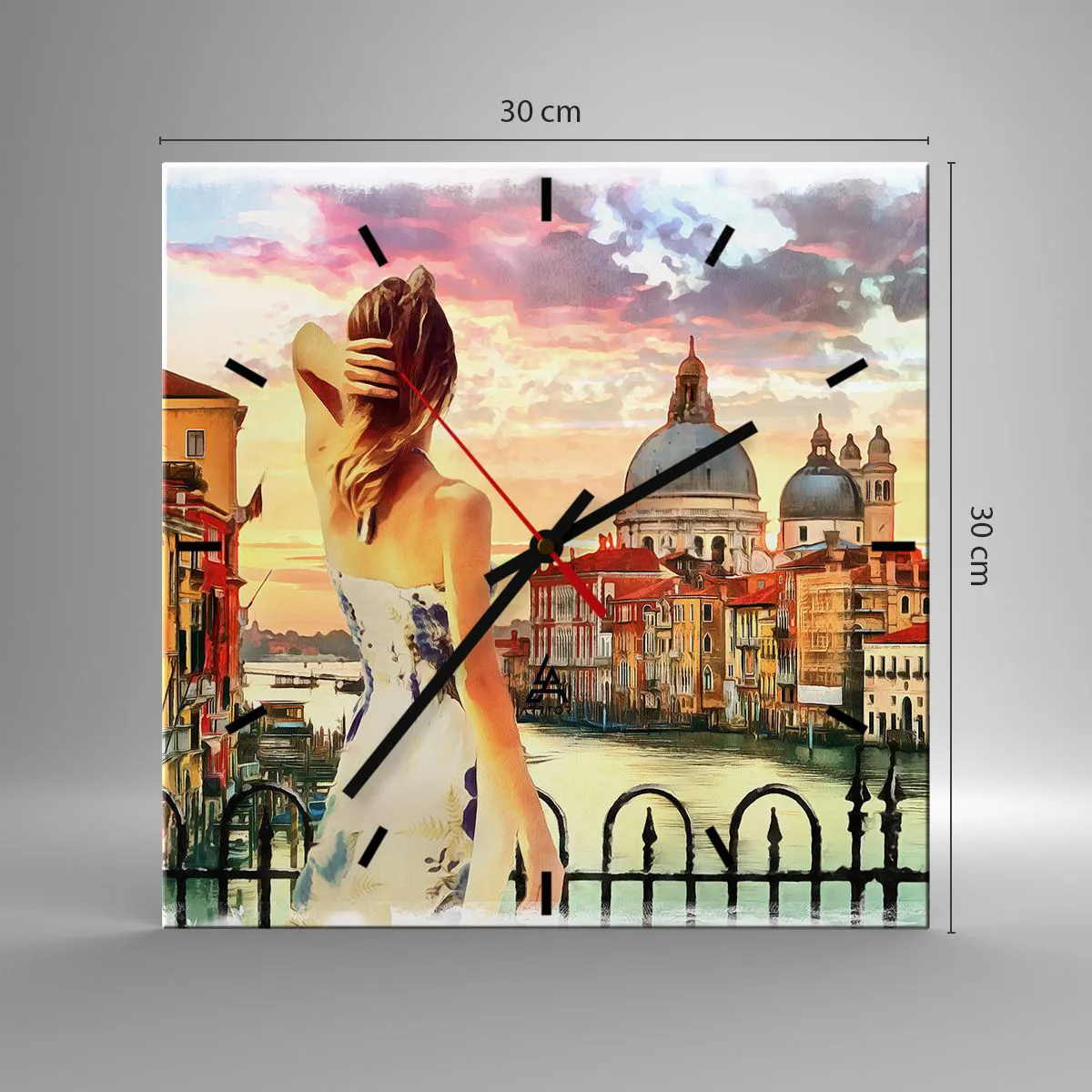 Väggklocka - Klocka på glas - Äventyr endast i ... - 30x30 cm