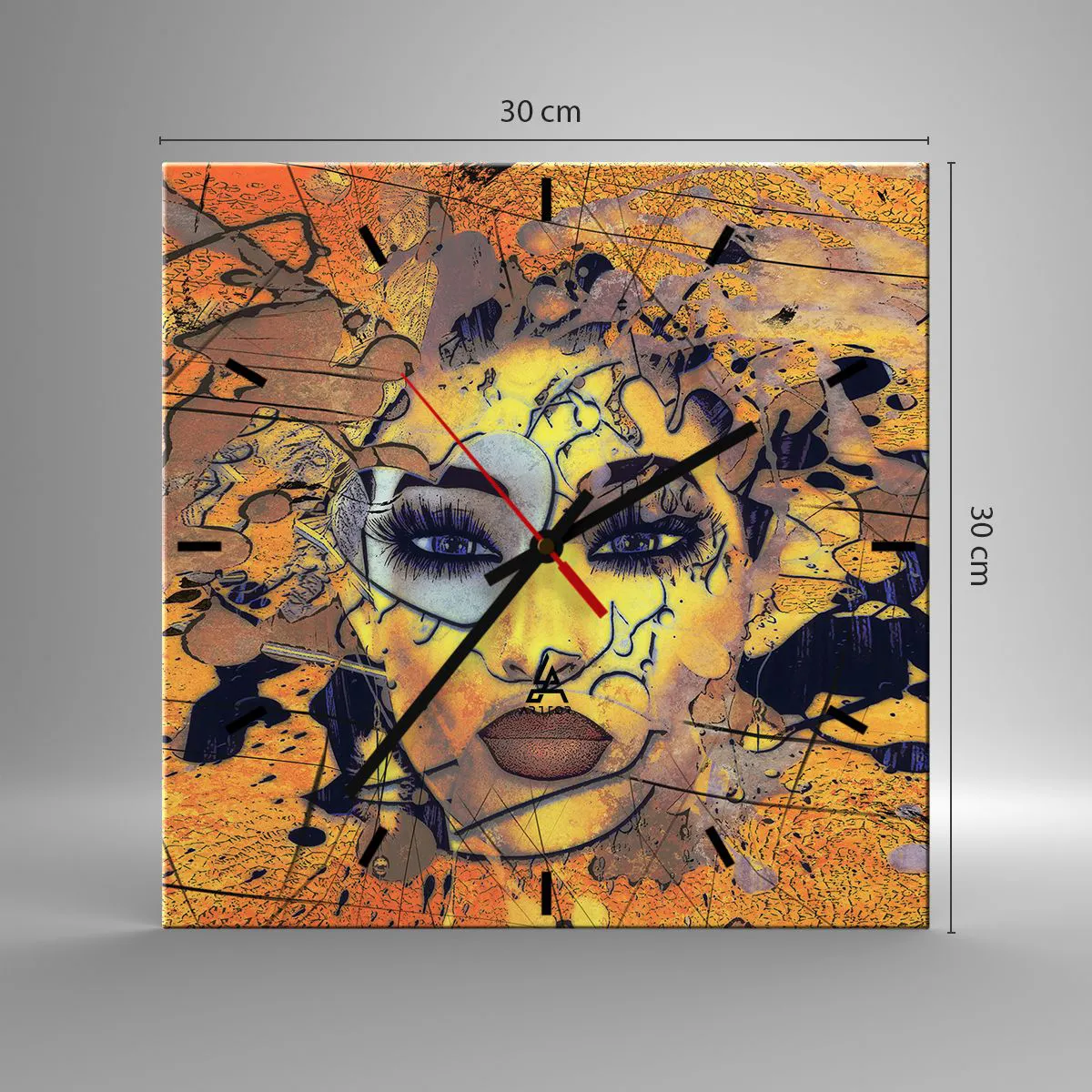 Ceas de perete - Ceas pe sticlă - Frumusețe însorită - 30x30 cm