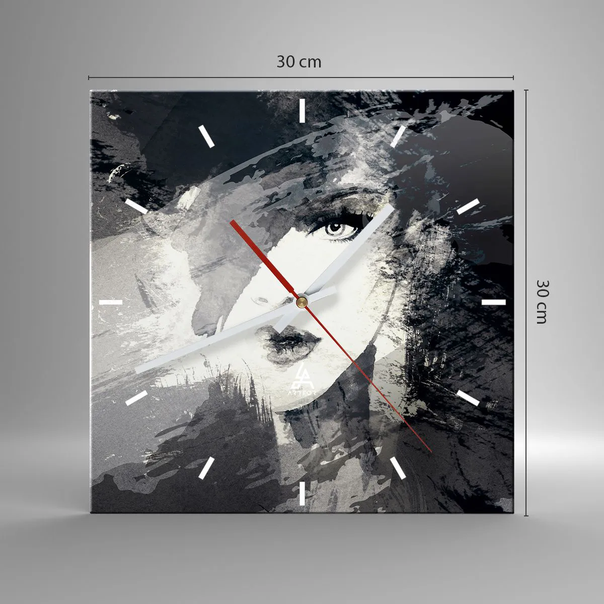 Falióra, Óra - Szürke fátyol mögül - 30x30 cm