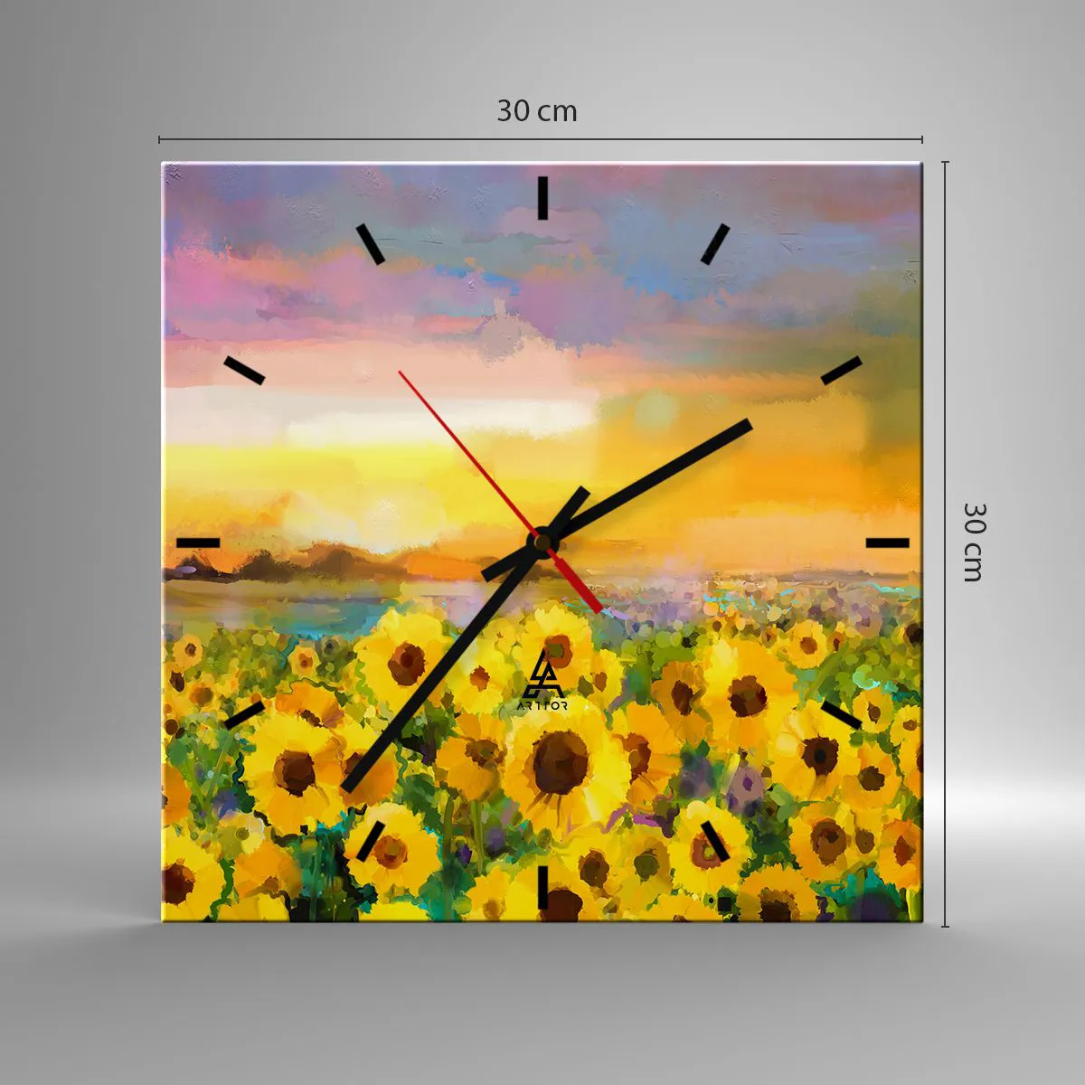 Ceas de perete - Ceas pe sticlă - Soarele însuși a coborât pe pământ - 30x30 cm