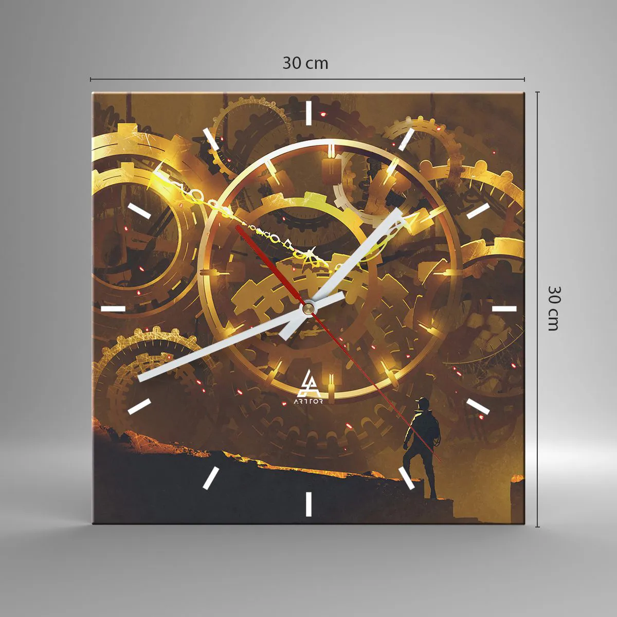 Ceas de perete - Ceas pe sticlă - La sursa timpului - 30x30 cm