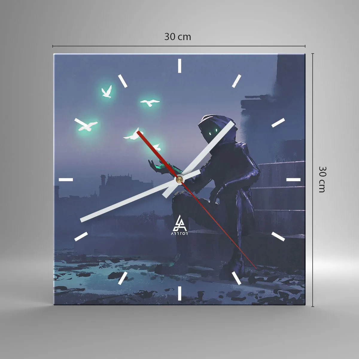 Ceas de perete - Ceas pe sticlă - Viața se va întoarce - 30x30 cm