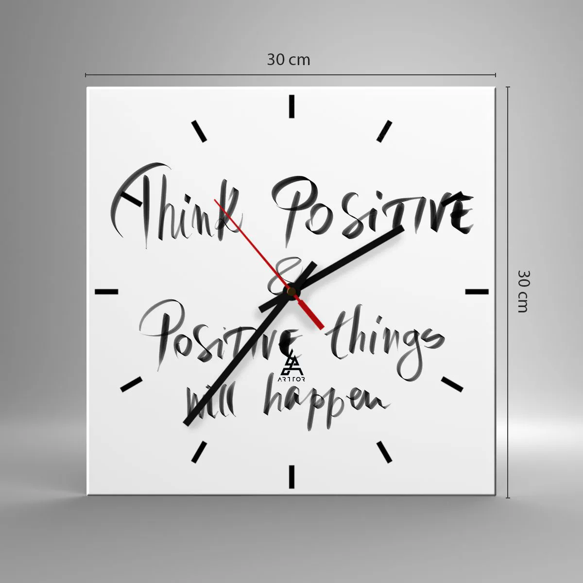 Ceas de perete - Ceas pe sticlă - Cum să trăim bine? - 30x30 cm