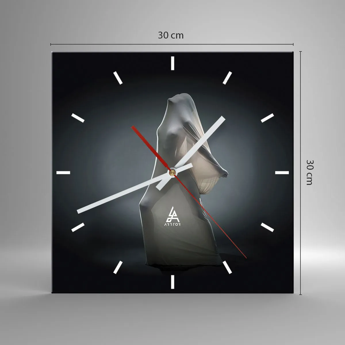 Wall clock - Clock on glass - Hidden Desires - 30x30 cm