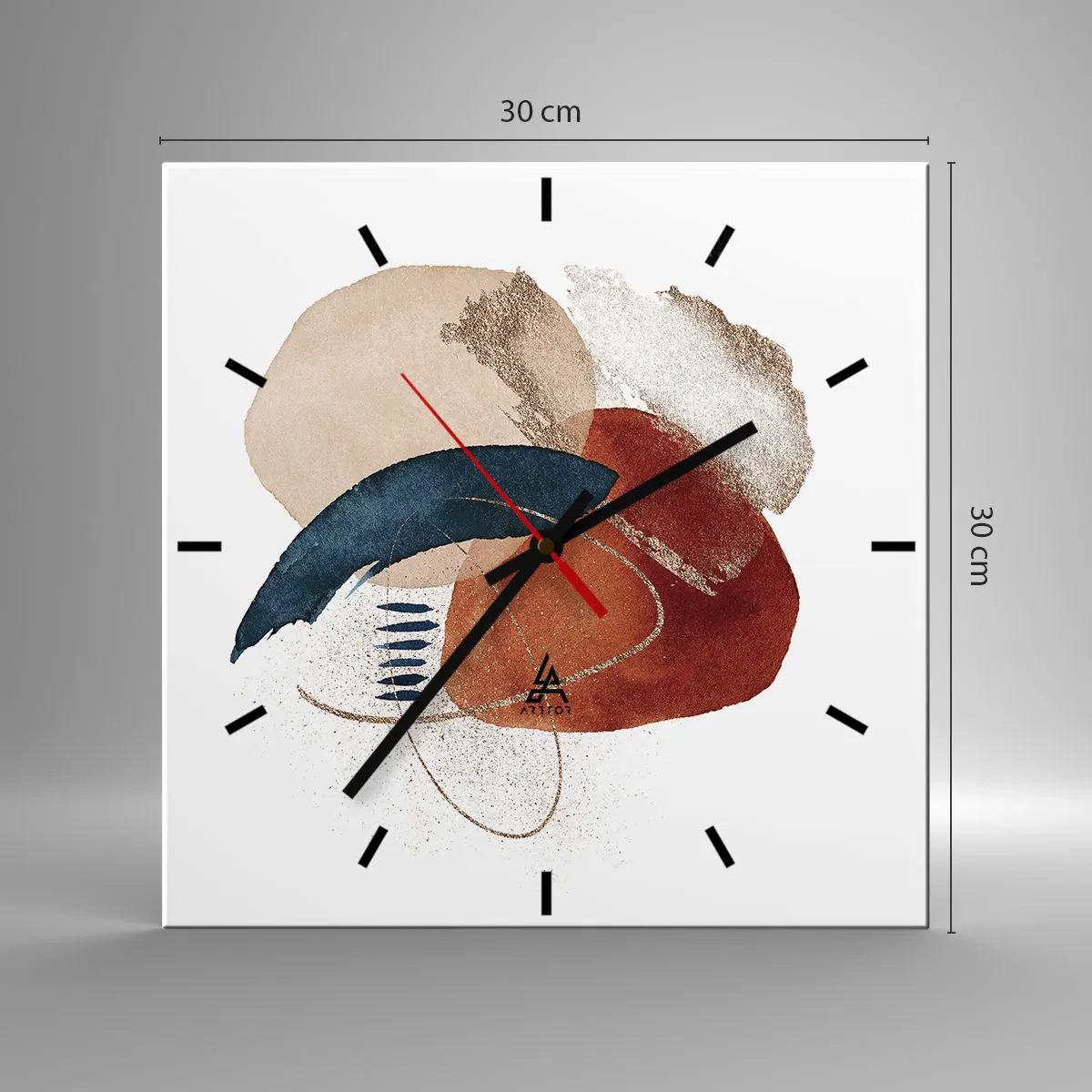 Ceas de perete - Ceas pe sticlă - Compoziție ovală - 30x30 cm