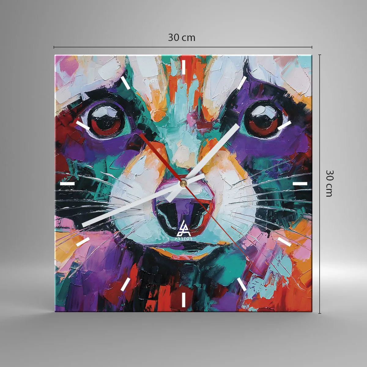 Ceas de perete - Ceas pe sticlă - Doar emoții bune - 30x30 cm