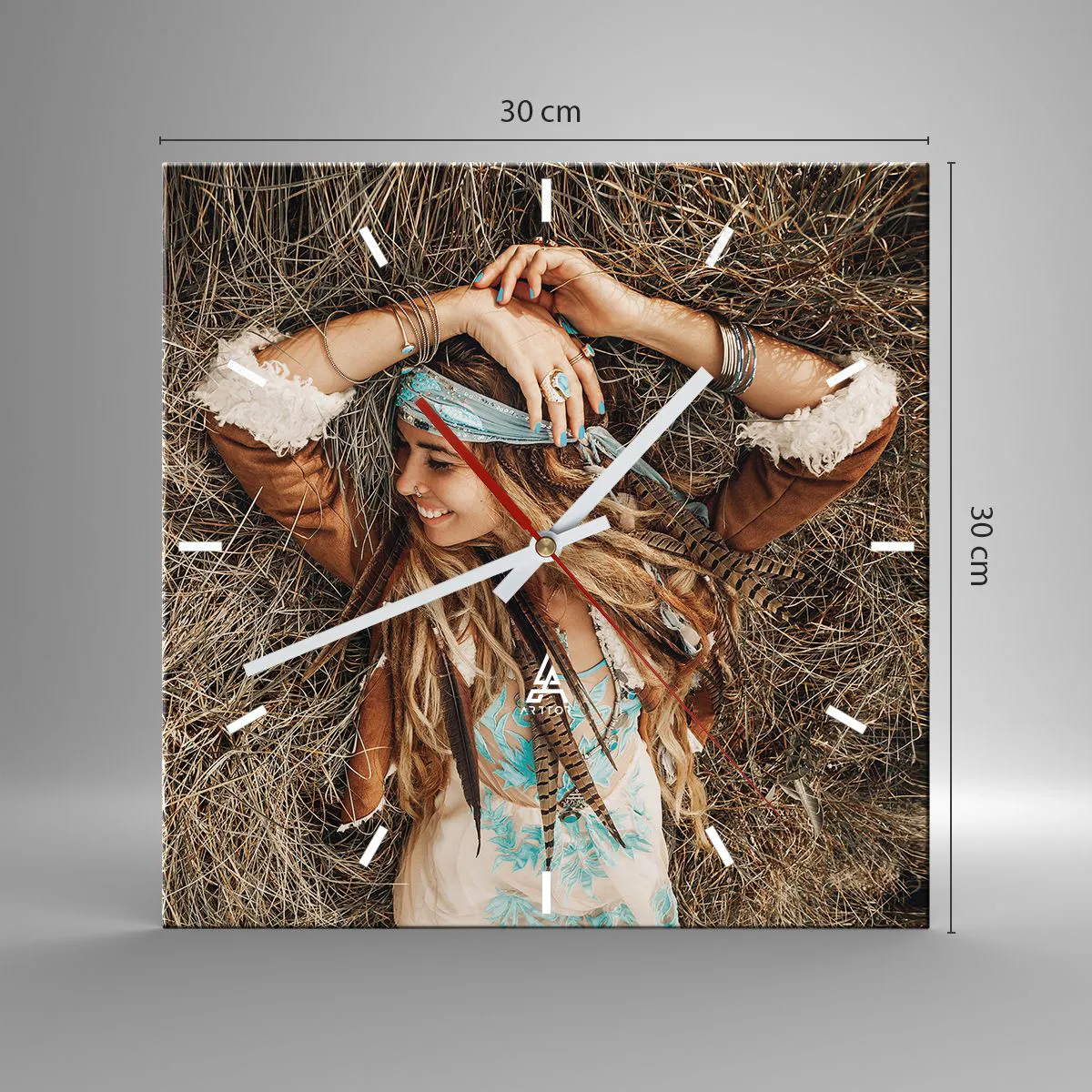 Ceas de perete - Ceas pe sticlă - În drum spre vara iubirii - 30x30 cm