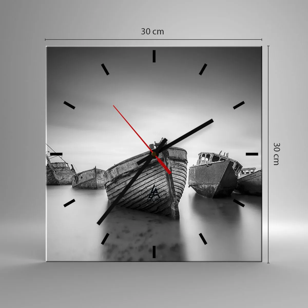 Wall clock - Clock on glass - Now Only a Memory - 30x30 cm