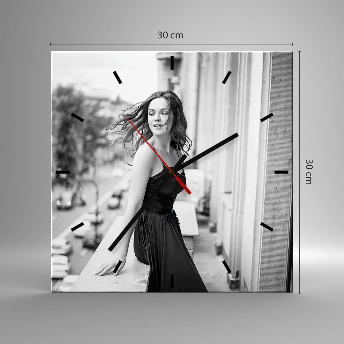 Wall clock - Clock on glass - Certainly a Parisian - 30x30 cm