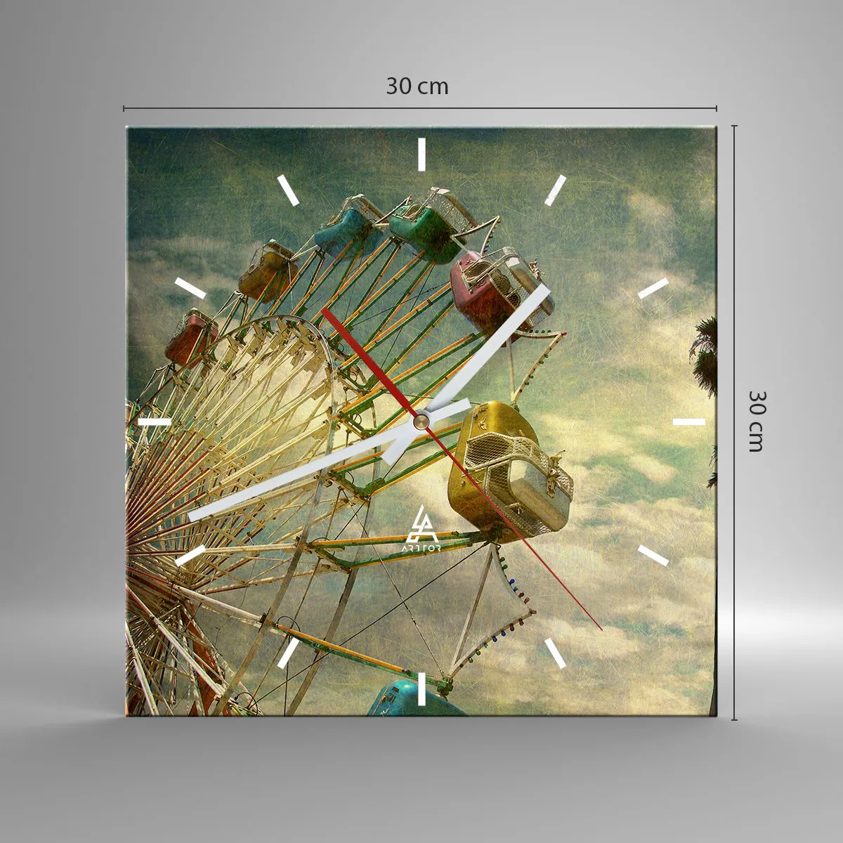 Wall clock - Clock on glass - There Will Be Fun… - 30x30 cm