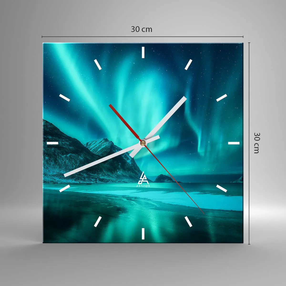 Relógio de parede - Relógio em vidro - Maravilhas do Norte - 30x30 cm
