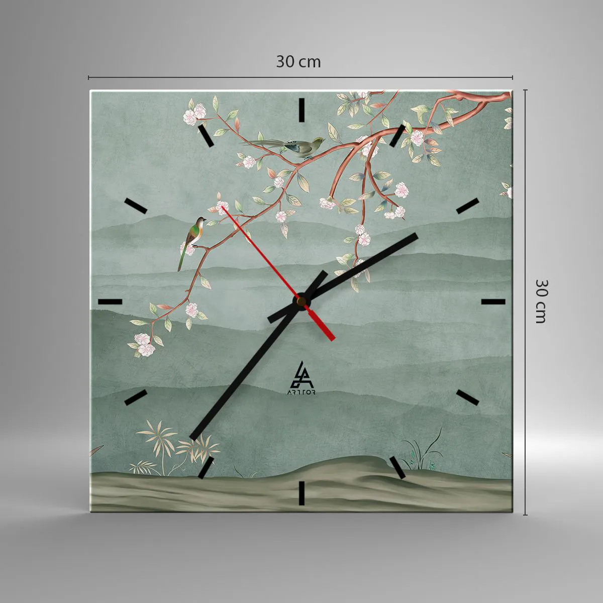 Ceas de perete - Ceas pe sticlă - Primăvara, ah, tu ești - 30x30 cm