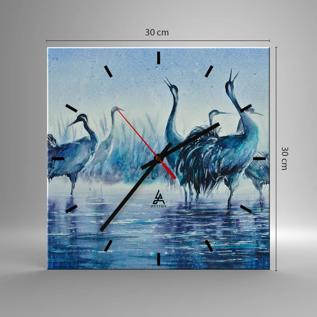 Ceas de perete - Ceas pe sticlă - Întâlnirea de dimineață - 30x30 cm