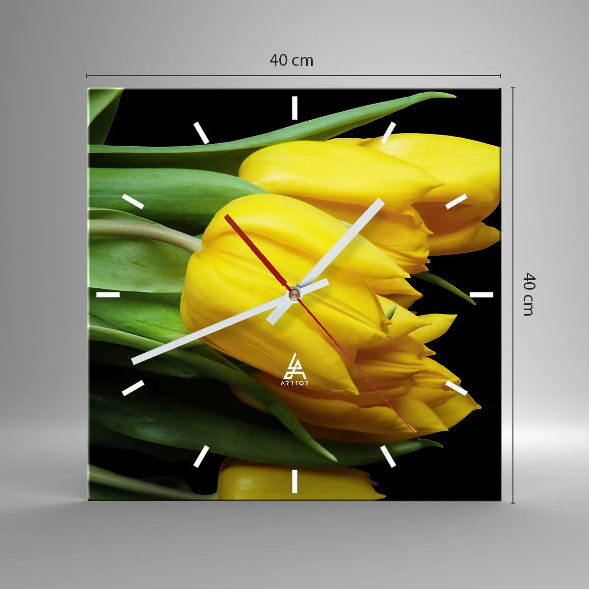 Zegar ścienny - Powstały z czystego słońca - 40x40 cm