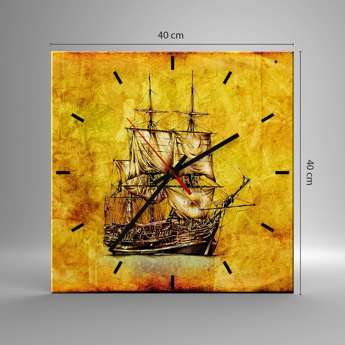 Wandklok - Klok - Richting Tortuga! - 40x40 cm