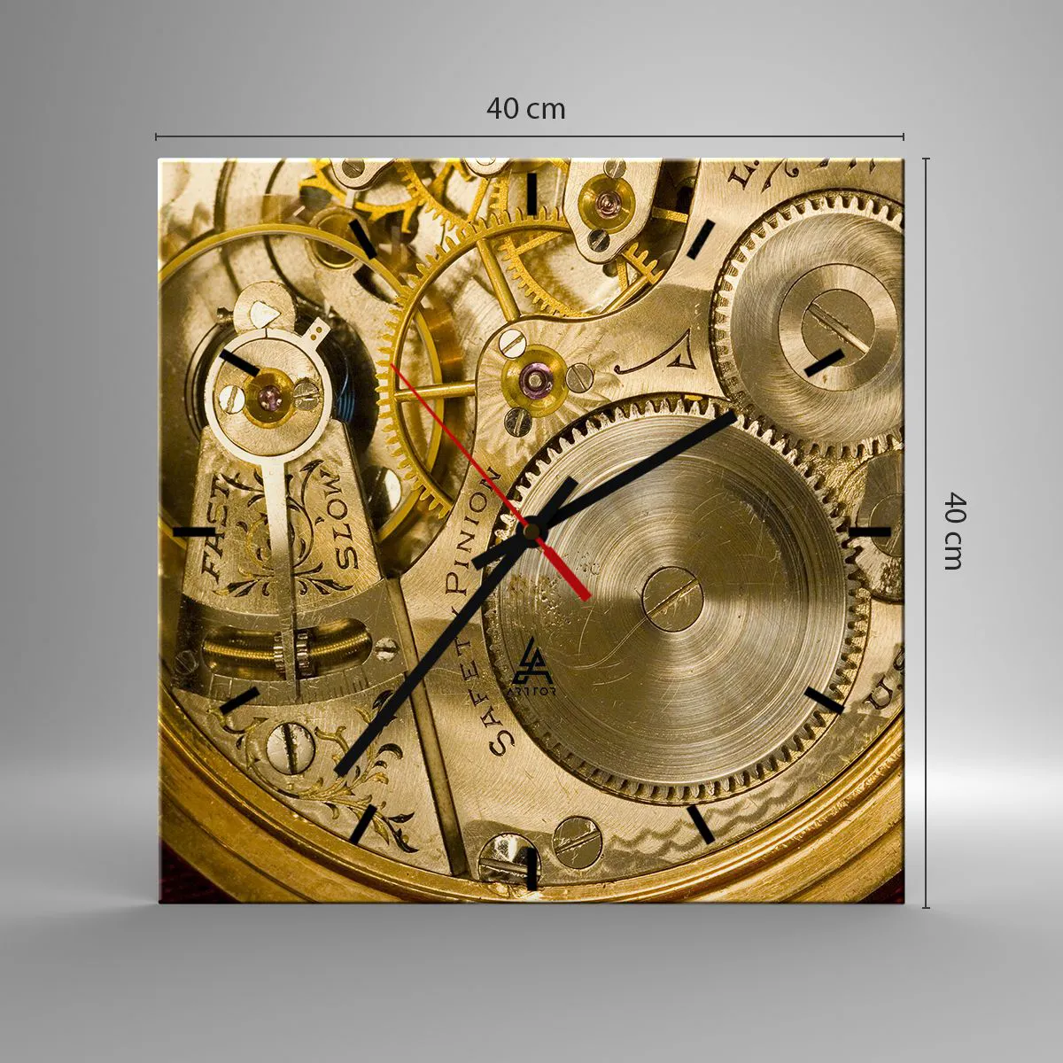 Wanduhr - Glasuhr - Geh mit der Zeit - 40x40 cm