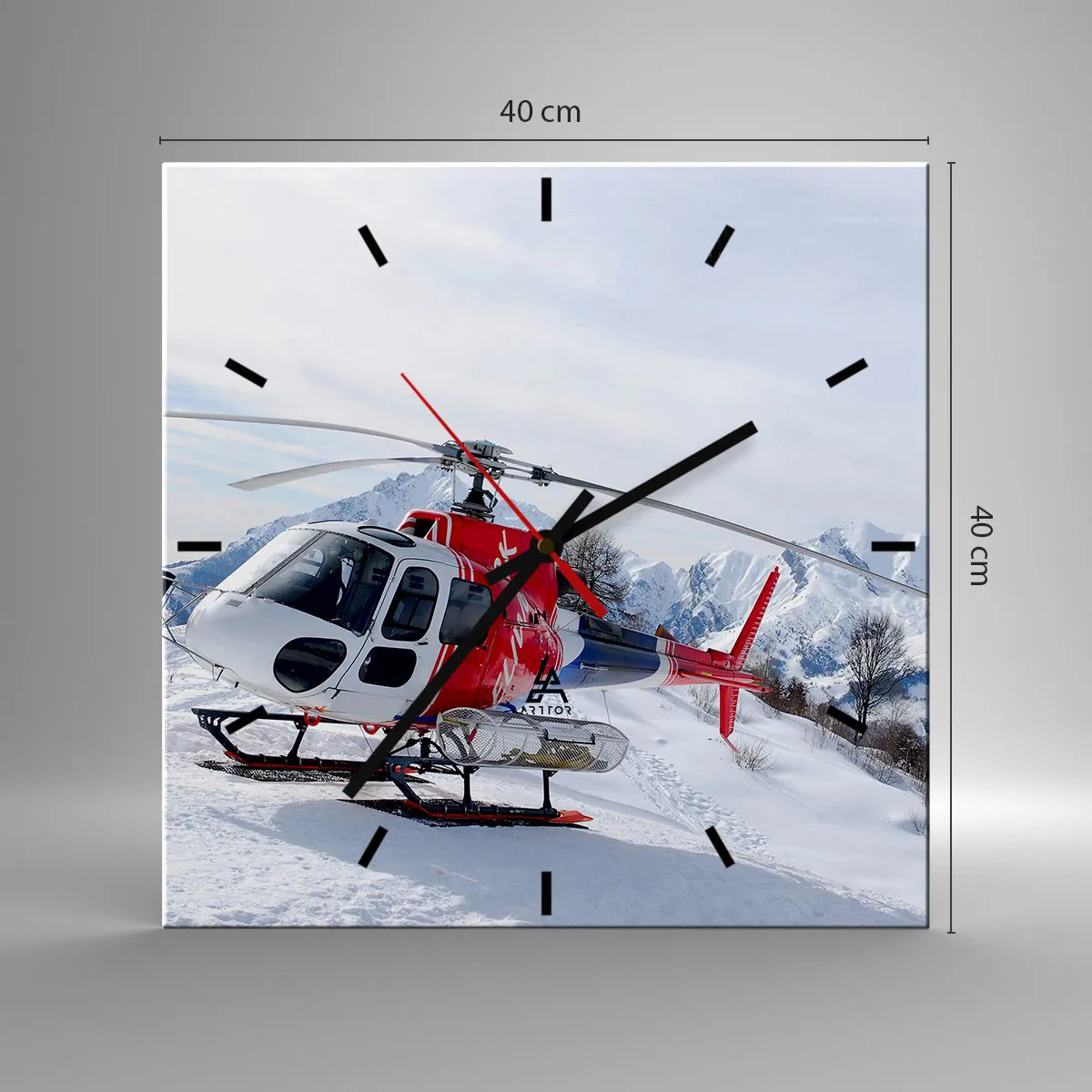 Wanduhr - Glasuhr - Immer bereit - 40x40 cm