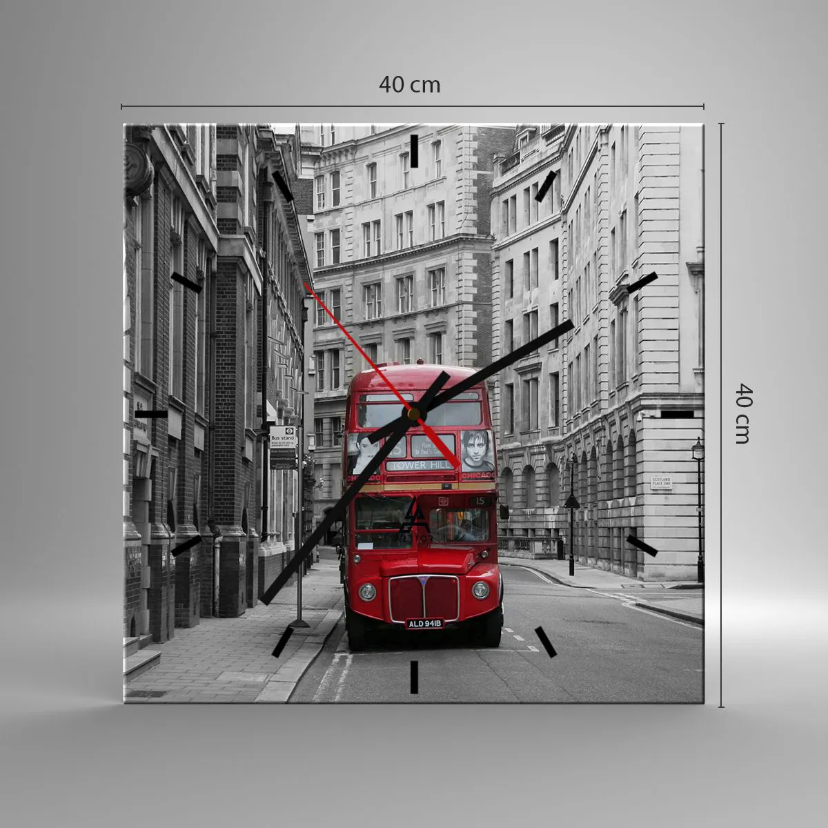 Wanduhr - Glasuhr - Der Alltag muss nicht grau sein - 40x40 cm