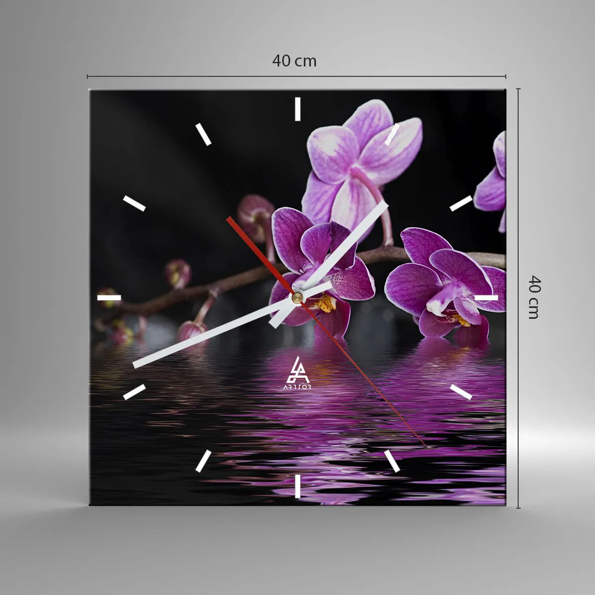 Falióra, Óra - Lila a szépség tükörképe - 40x40 cm