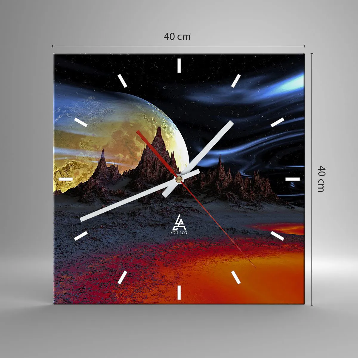 Reloj de pared - Reloj de vidrio - Mundo desconocido - 40x40 cm