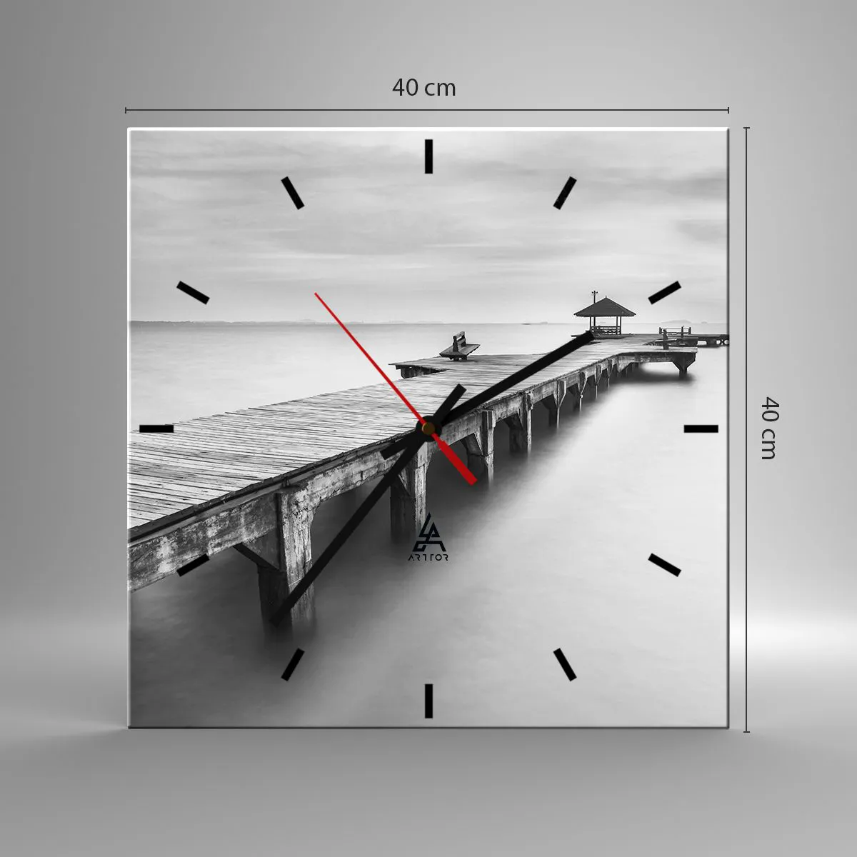 Wanduhr - Glasuhr - In die Ferne - 40x40 cm