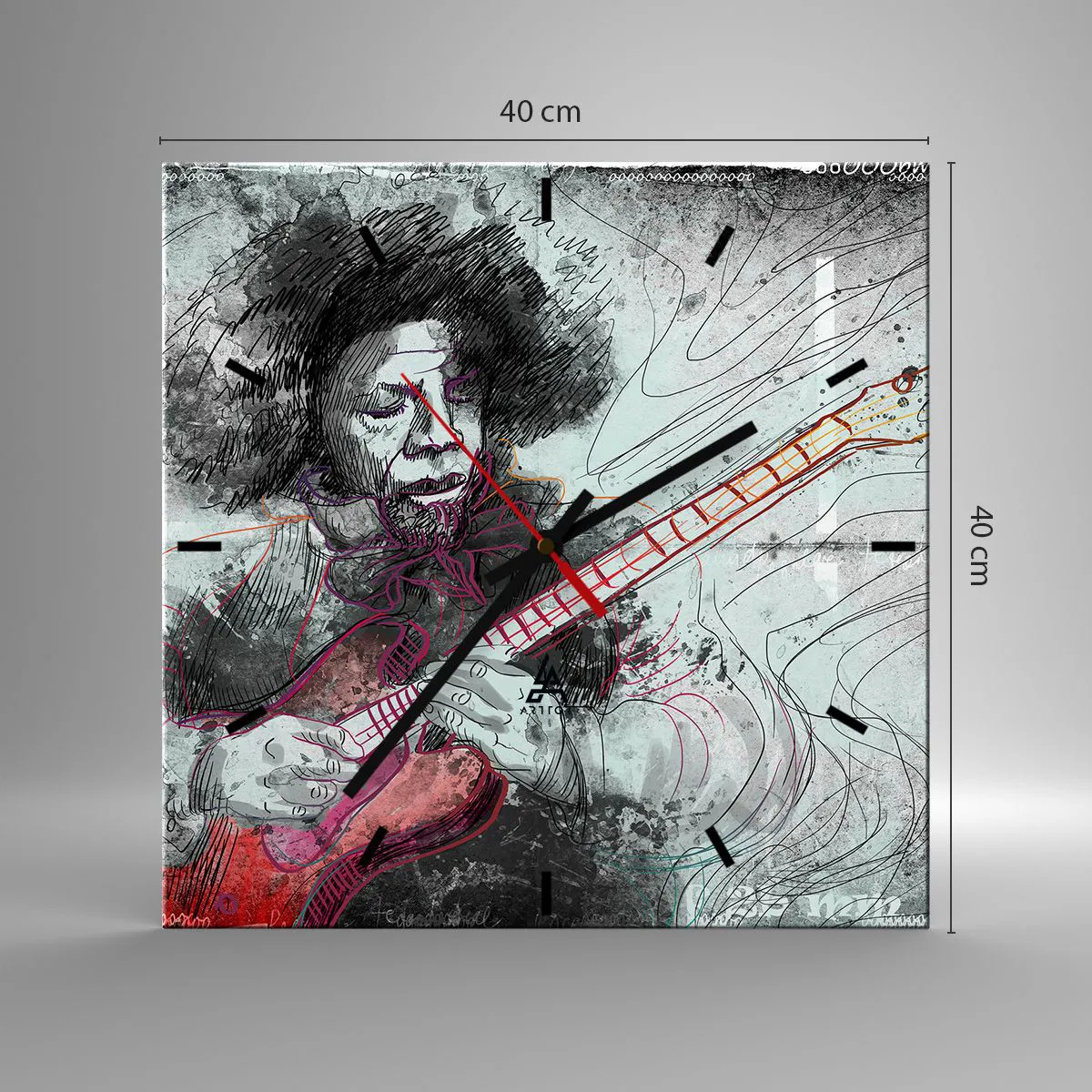 Nástenné hodiny - Na vlnách hudby - 40x40 cm