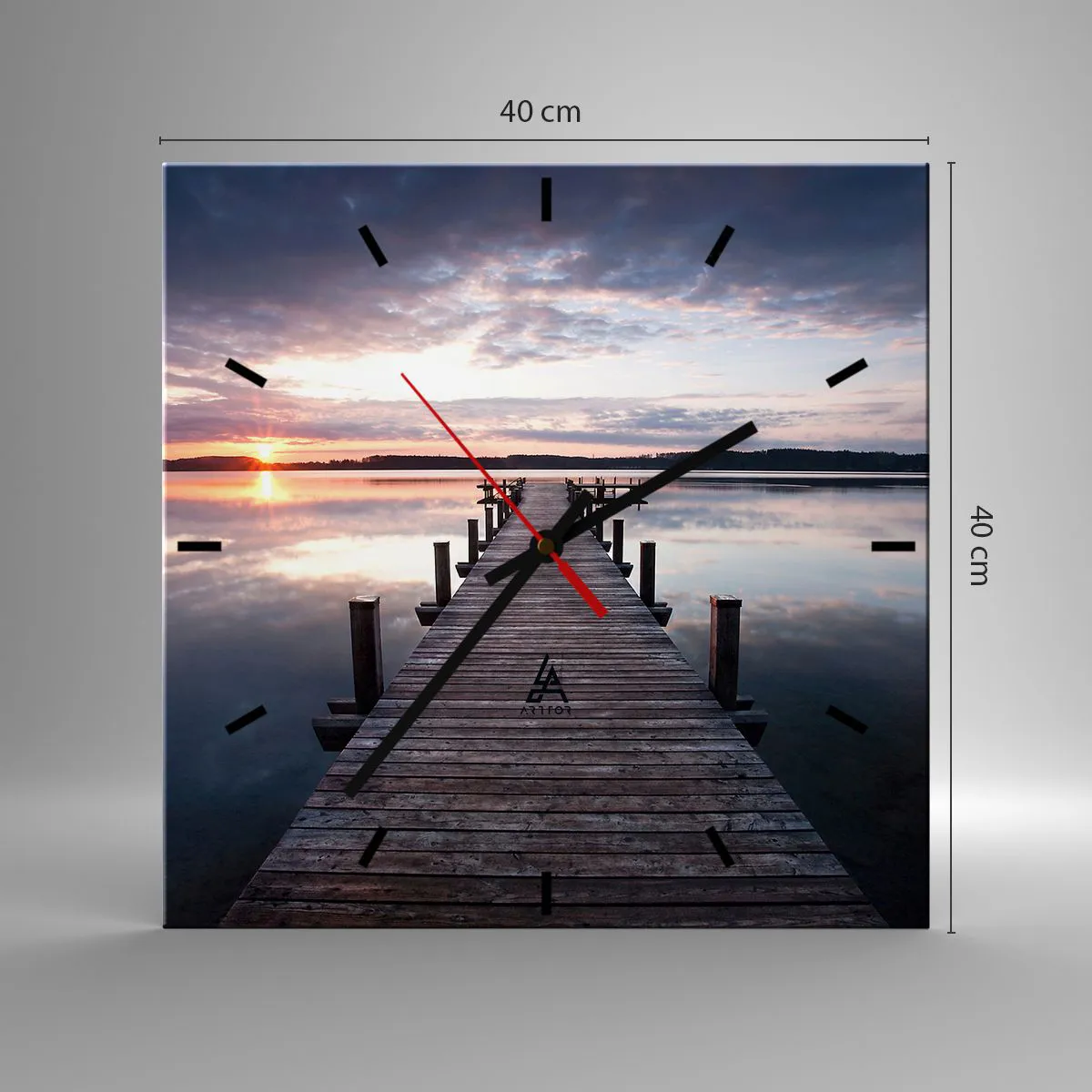 Ceas de perete - Ceas pe sticlă - Granița tăcută dintre zi și noapte - 40x40 cm