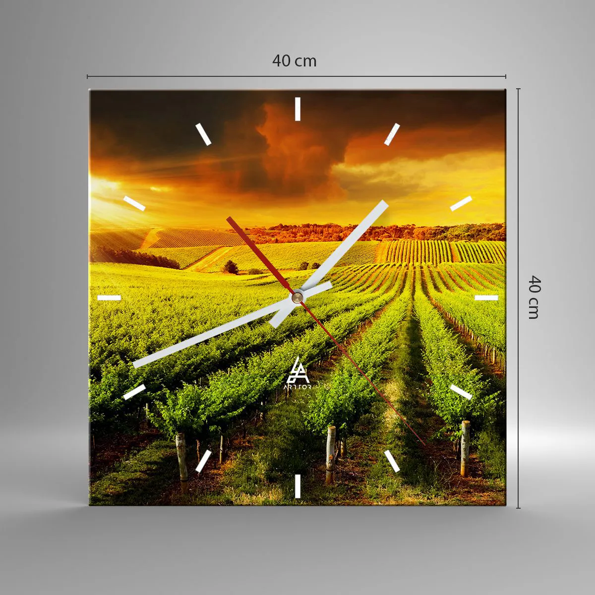 Ceas de perete - Ceas pe sticlă - Sub soarele australian - 40x40 cm