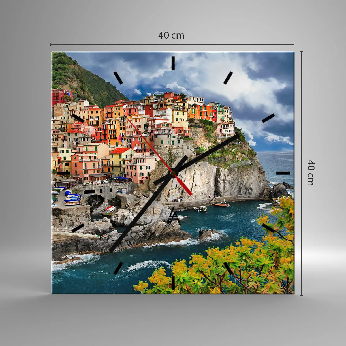 Wanduhr - Glasuhr - Eine Gruppe umarmt die Felsen - 40x40 cm