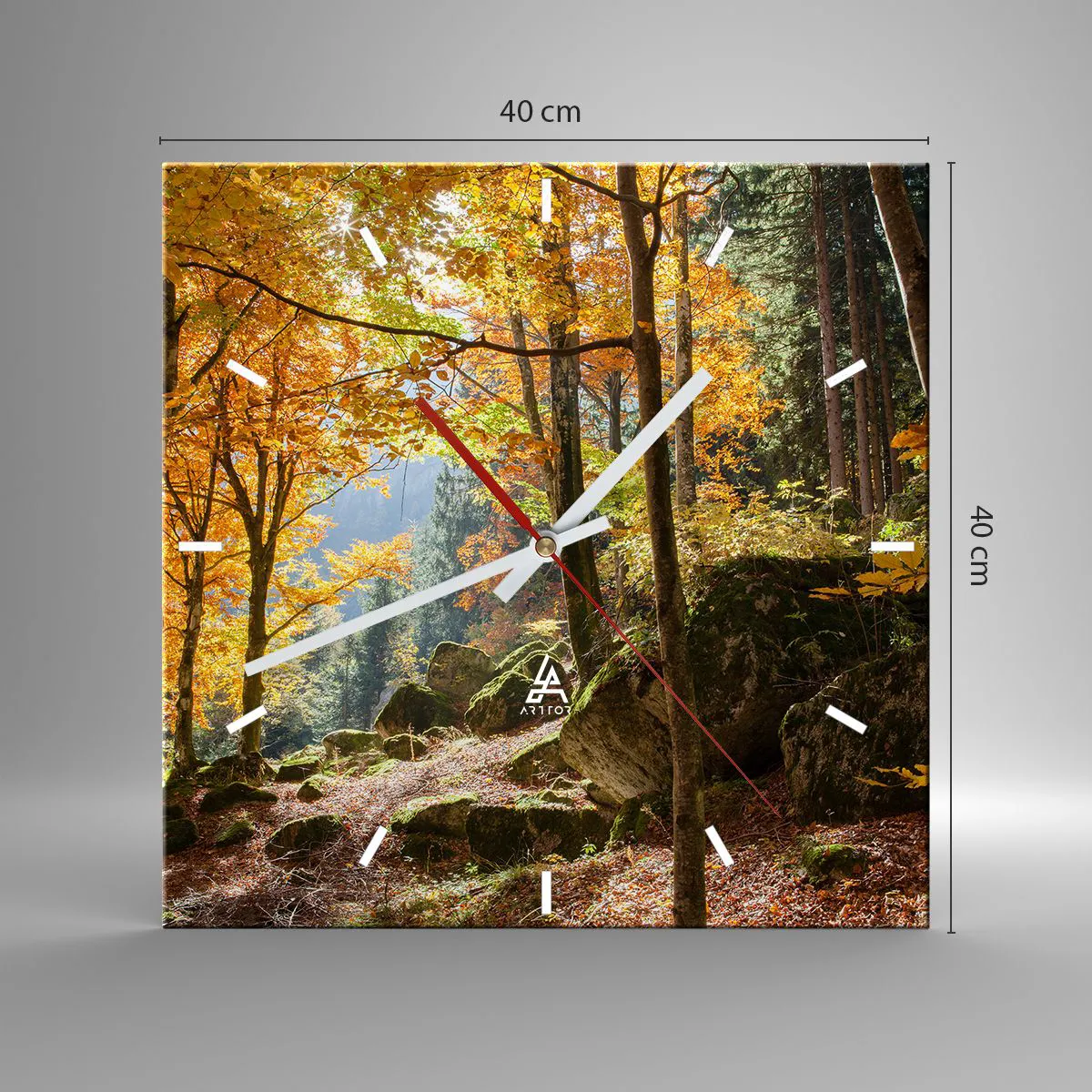 Wanduhr - Glasuhr - Zeit zum Entspannen - 40x40 cm