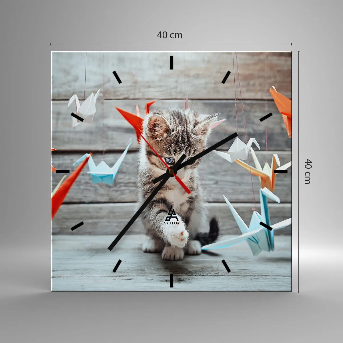 Ceas de perete - Ceas pe sticlă - Prima lecție - 40x40 cm