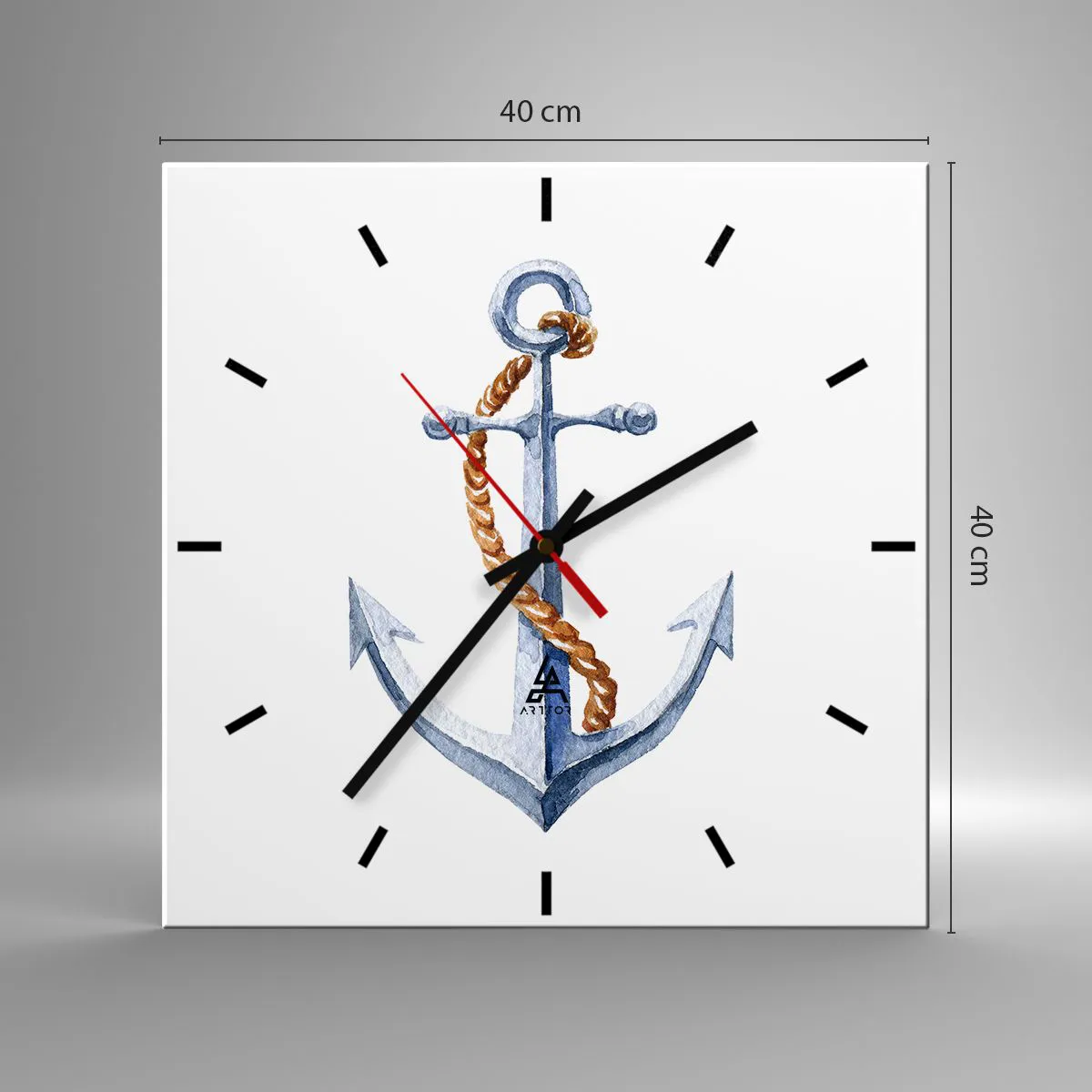 Wanduhr - Glasuhr - Ahoi Abenteuer! - 40x40 cm