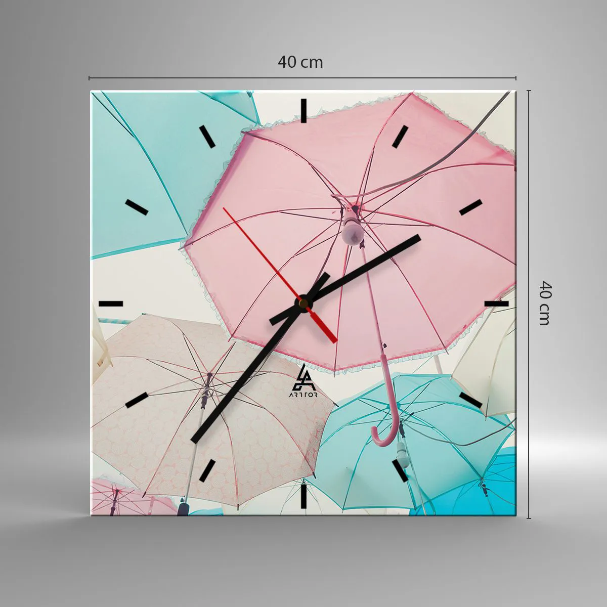 Zegar ścienny - Czasem słońce, czasem deszcz - 40x40 cm