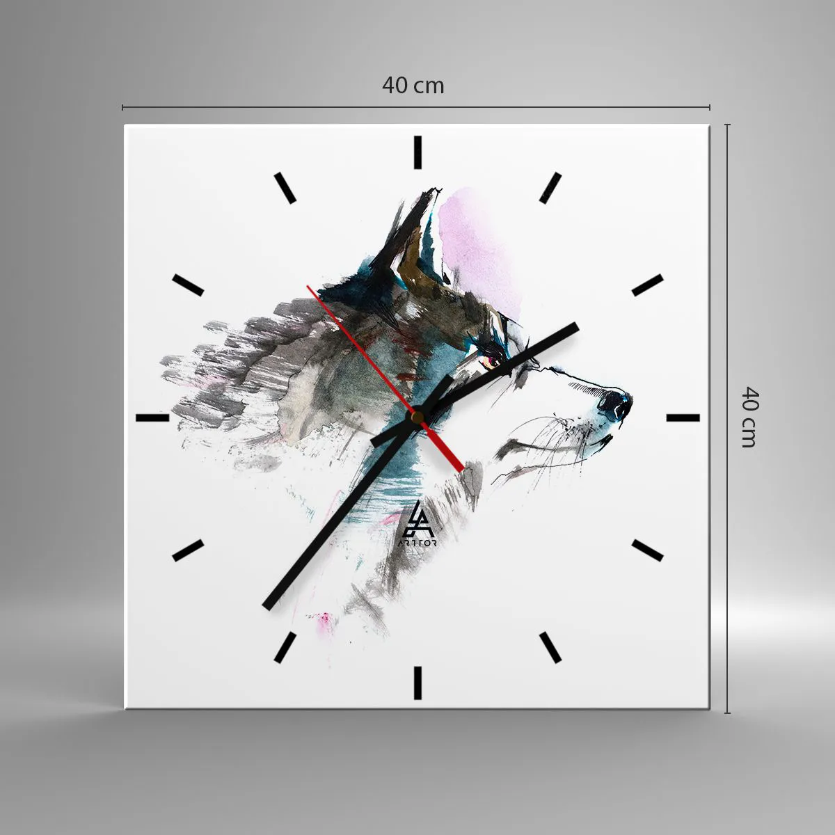 Ceas de perete - Ceas pe sticlă - Ce știm despre lup - 40x40 cm