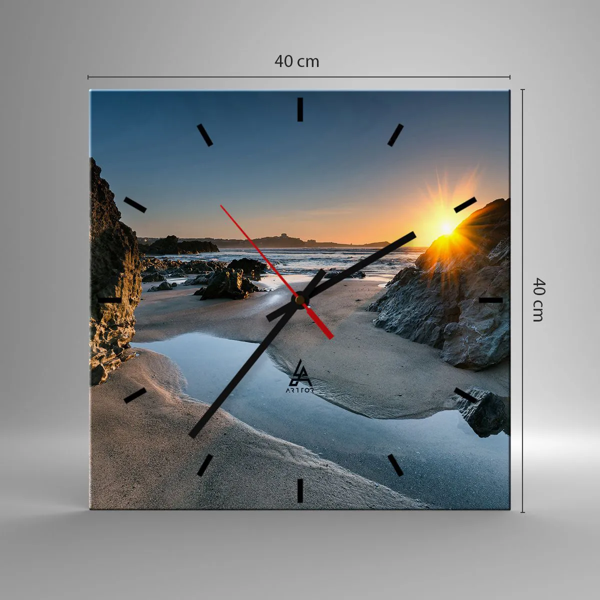 Wanduhr - Glasuhr - Unberührt von menschlicher Hand - 40x40 cm