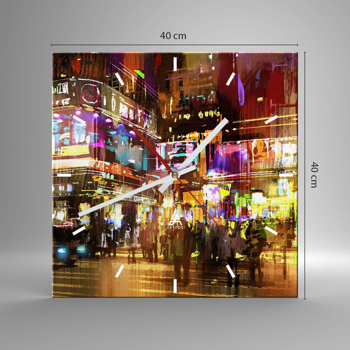 Ceas de perete - Ceas pe sticlă - Într-o mare de lumină - 40x40 cm