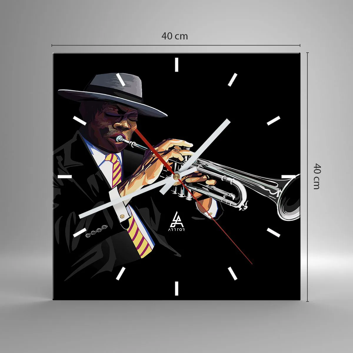 Ceas de perete - Ceas pe sticlă - Farmecul unei școli vechi - 40x40 cm