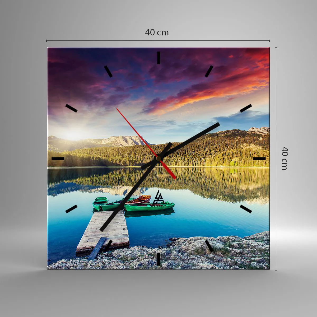 Ceas de perete - Ceas pe sticlă - Spre o apă netedă ca o oglindă - 40x40 cm