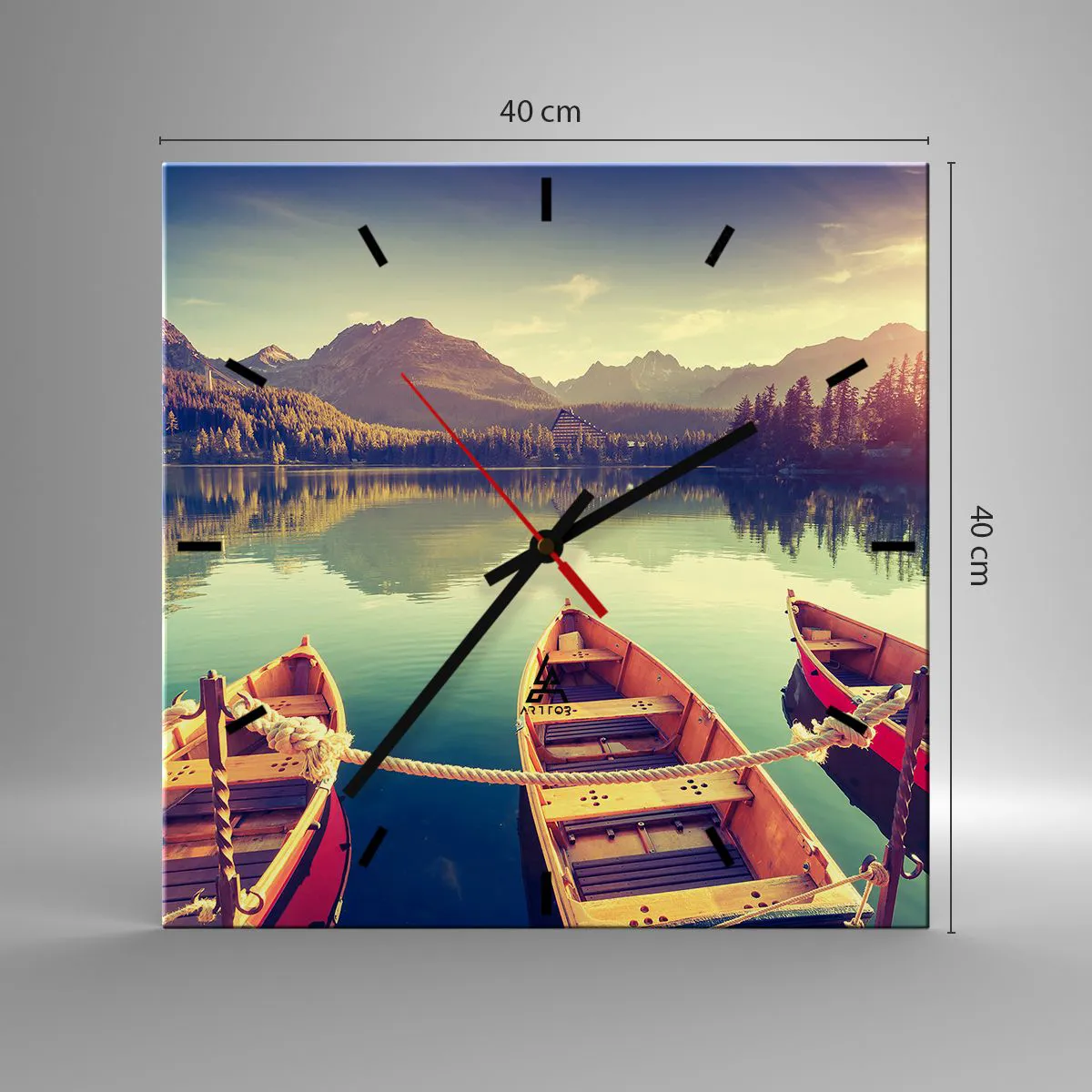 Wanduhr - Glasuhr - Lebe nach ihren Gesetzen - 40x40 cm